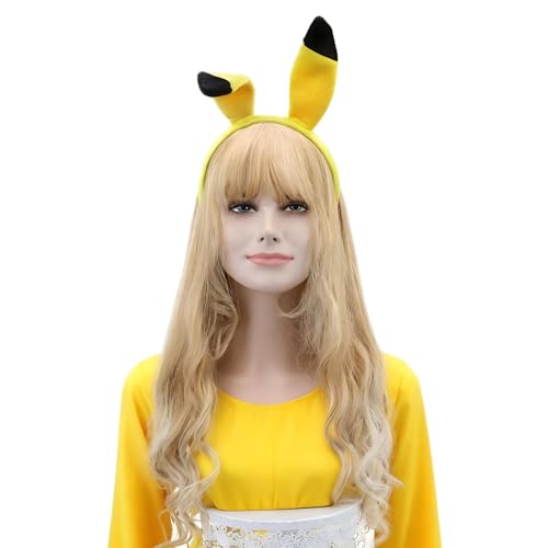 Beinayin Yellow Cartoon Ears Headband Anime Cosplay Costume for Halloween Festival Theme Party
