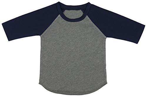 ToBeInStyle Baby Cotton Contrast Raglan Sleeve Top - Dk H.Gray/Navy - 12M