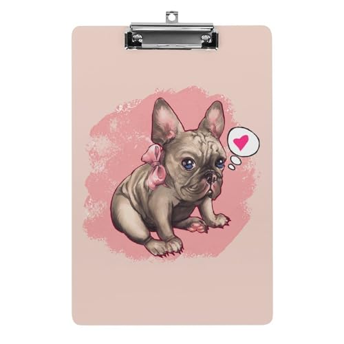 クリップボード A4 縦型 かわいい フレンチ ブルドッグ ファイルボード 壁掛け 画板 書きやすい お会計ボード て持ち運びやす 文書整理 文房具 会議パッド 事務用品 メモ 学校 家庭用バインダー