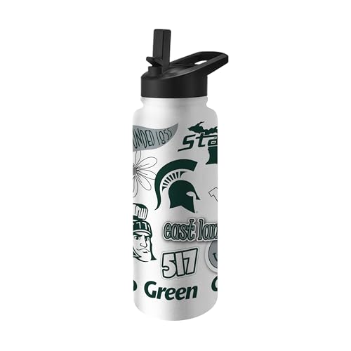 Image of Logo Brands NCAA Native 34 oz Quencher Water Bottle - | Local Icons Design | Double-Wall Insulated| Leak-Proof Lid & Built-In Straw