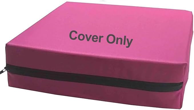David & Amaya Garden Rattan Chair Cushions COVER ONLY, Water-Resistant 5cm Thick Outdoor/Indoor Patio Sofa Seat Pad Replacement Cover (Insert & Furniture Not Included) (Pink, 40 x 56cm / 16" x 22")