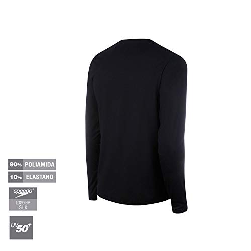 Speedo Camiseta Uv Protection M/L Masculina Homens P Preto