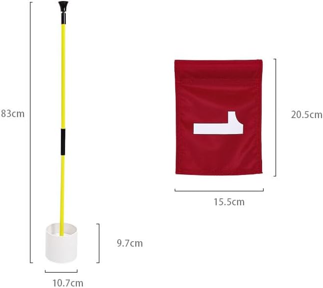 Portable 2-Section Design Mini Golf Hole Flag Set, Putting Green Flag for Backyard 3 Feet Golf Pin Flag Hole Cup Set
