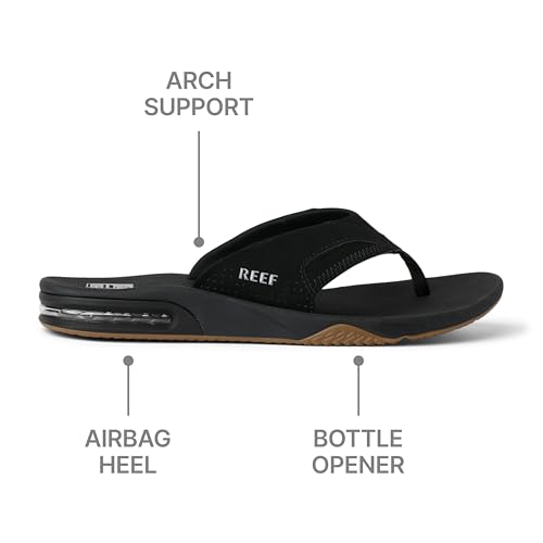 Reef Men's Fanning Sandal, light grey/blue, 13 M US