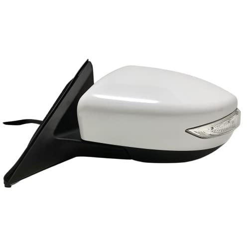 Spieg Driver Side Mirror for 2013-2018 Nissan Altima Power Adjustment Heated Manual Folding Turn Signal Light Painted White 6 Pins Left NI1320225