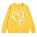 Girls Preppy Heart Sweatshirts Oversized Pullover Sweatshirt Kids Fall Winter Long Sleeve Cute (Yellow, 12-13 Years)