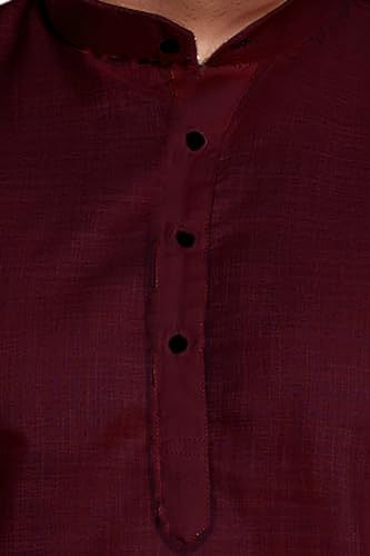 Image of DIVISIVE Men's Plain Cotton Blend Linen Slim Fit Kurta Pyjama Set