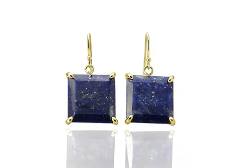 Boucles d'oreilles carrées lapis-lazuli pour illuminer vos tenues chics