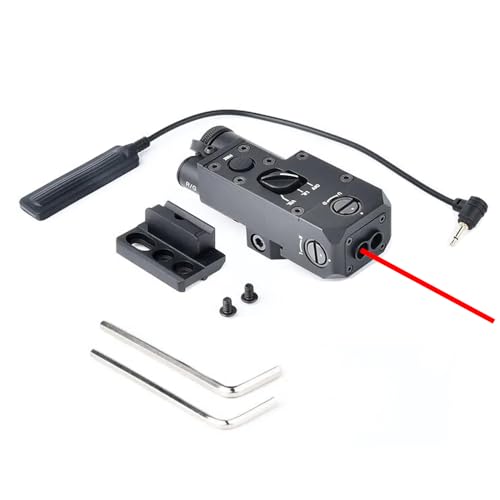 Metal CQL-1 Box Aiming Laser Sight Indicator, with Red Laser & IR Laser & Side M300 M600 Flashlight Mount & Modular Remote Pressure Switch, Black