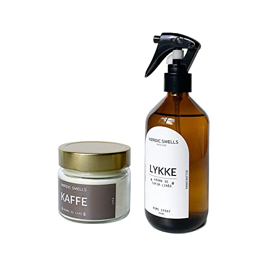 Kit Combo Vela Aromática de Café e Aromatizador de Ambiente de Capim-limão