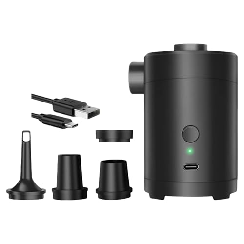 Gonfleur compact rechargeable avec charge rapide et 4 embouts pour matelas plage