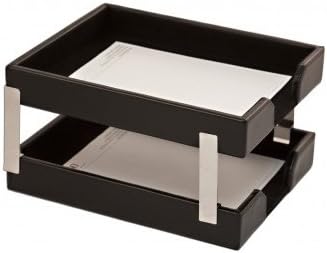 Dacasso Econo-Line - Bandejas de doble letra, cuero negro