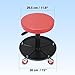 Big RED Creeper Garage/Shop Seat: Heavy Duty Rolling Pneumatic Padded Adjustable Mechanic Stool with Tool Tray Storage, Red Large