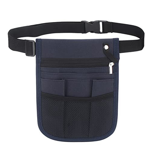 Luojuny Riñonera para Enfermera, Resistente al Agua, con Bolsillo de Malla, Herramientas de Trabajo de enfermería Multiusos, riñonera, Suministros para Hospital Azul