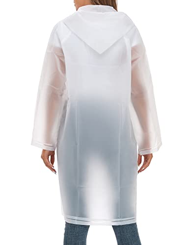 Image of Raincoats for Women Men Reusable Portable Waterproof EVA Long Rain Ponchos with Hoods