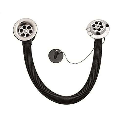 Bulk Hardware BH01262 Combiné vidage de baignoire/trop-plein avec bouchon/chaîne