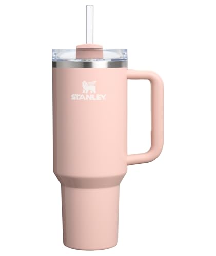 STANLEY Quencher H2.0 Tumbler with Handle and Straw 40 oz | Flowstate 3-Position Lid | Cup Holder Compatible for Travel | Insulated Stainless Steel Cup | BPA-Free | Peach Whip Gloss