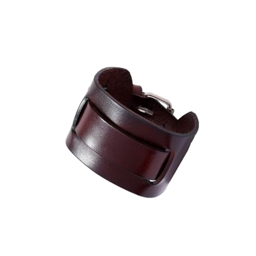 Pulsera Punk Ajustable de Cuero Marrón para Hombre y Mujer miniatura 1