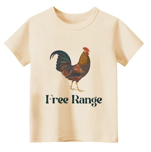 Image of Kids Short Sleeve Tees Toddler Crewneck T-Shirts Boys Girls Dino Raccoon Excavator Silly Goose Flower Girl Tops 2-7 Years