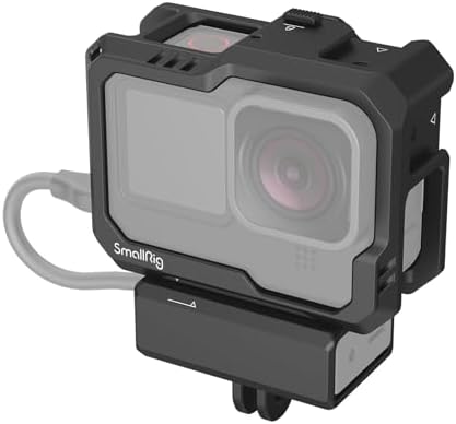SmallRig HERO10 Black Cage/HERO9 Cage for GoPro with 2 Cold Shoe Mounts for Mic and Led Video Light for GoPro HERO9 Black 3083