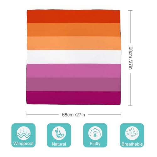 Lesbian Pride Flag Scarf For Women Silk Head Scarf Square Hair Scarves Shawls Hair Wraps Bandana Neckerchief Decor for Adult 27 * 27 Inches2