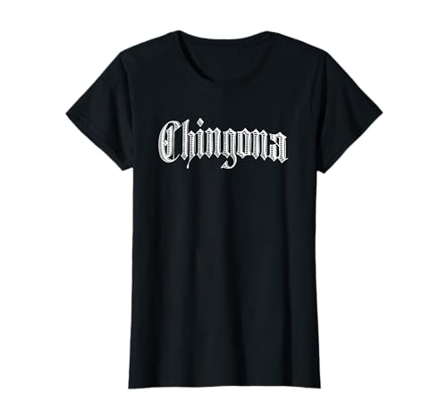 Chingona Vintage Gótico Tatuaje Letras Camiseta