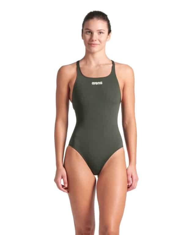 ARENA Costume Nuoto Donna Intero Piscina Solid Woman Swimsuit Verde Taglia 40 ITA