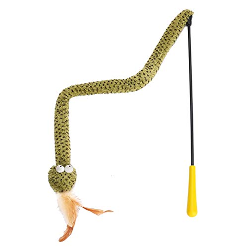 SalLady Cat Wand Toy Snake Fluffy Peluche Relleno Divertido Cat Stick Cat Rod Toy Cat Teaser Wand...