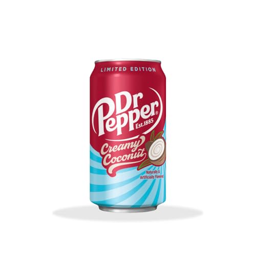 Dr Pepper'S Creamy Coconut – Limited Edition – 12 Lattine 355ml – Bibita Gassata al Gusto Cocco e Spezie – Bevanda Rara Import USA