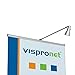 Vispronet Silver Banner Stand Light - Bright LED Light, Solid Aluminum, 8.75ft Power Cord, Adjustable Head - Display Light for Vispronet Retractable Roll Up Banner Displays