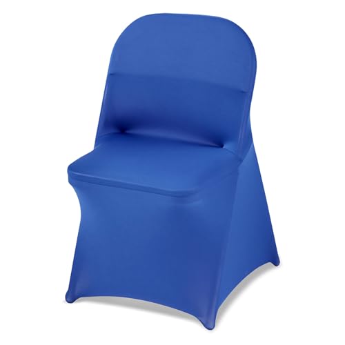 Image of VEVOR Chair Covers, Polyester Spandex Chair Cover, Stretch Slipcovers for Wedding Party Dining Banquet Flat-Front Chair Covers (Royal Blue-c, 50PCS)