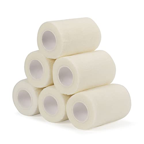Sagafly Banda Venda Cinta 7.5cm X 4.5m Bendaje Adhesiva Deportiva Venda Cohesiva Envoltura Tape Vet Vendaje Autoadhesivo Elástico Vendajes Cohesivos para Protección (Blanco)