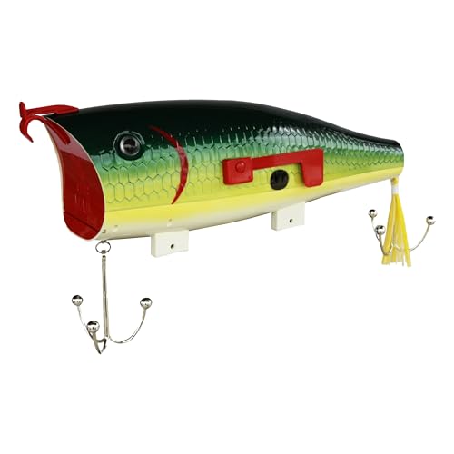 Rivers Edge Products Green Shad Fishing Lure Mailbox for Outside of Residential Home Rural Mailbox Constructed of Metal with a Plastic Overmold UV Resistant Includes Mounting Hardware