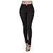 High Waisted Jeggings for Women Tummy Control Stretchy Slim Fit Skinny Leg Pull On Jeans Shapewear Leggings for Yoga Black