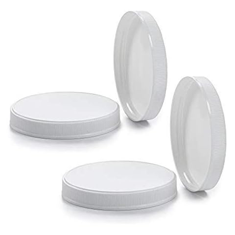 1790 110mm Plastic Lid for Wide Mouth Jars (Pack of 4), White Cover