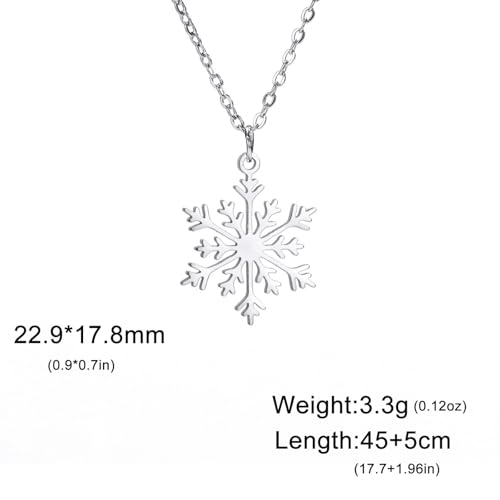 Collar de copo de nieve y cadena de acero ajustable ideal para looks de invierno 4