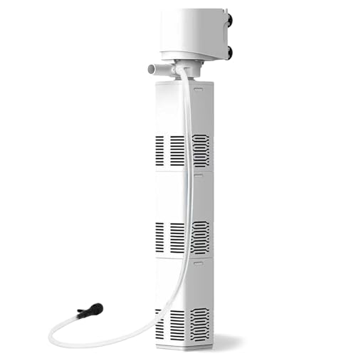 XIULIUU Submersible Aquarium Filter for 30-800 L, 3-in-1 Biochemical Sponge Filter for Aquarium Filtration/Oxygenation/Circulation, Up to 2500L/H Adjustable Internal Fish Tank Filter (White)