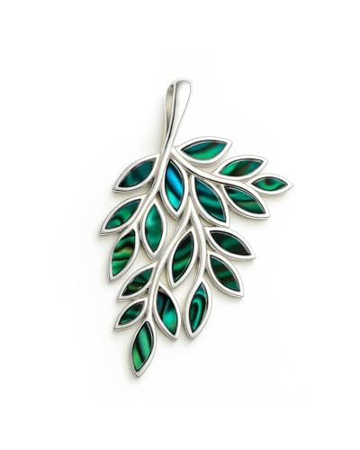 Collier femme argent 925 et nacre abalone verte Renata Aden