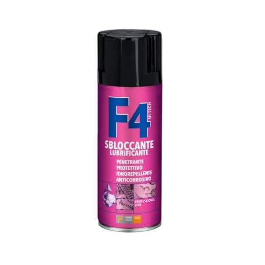 Faren F4, Sbloccante Lubrificante Multifunzione Spray,Penetrante, Idrorepelle, Anticorrosivo,ideale per bulloni, serrature,meccanismi da ruggine, ingranaggi etc., 400ml