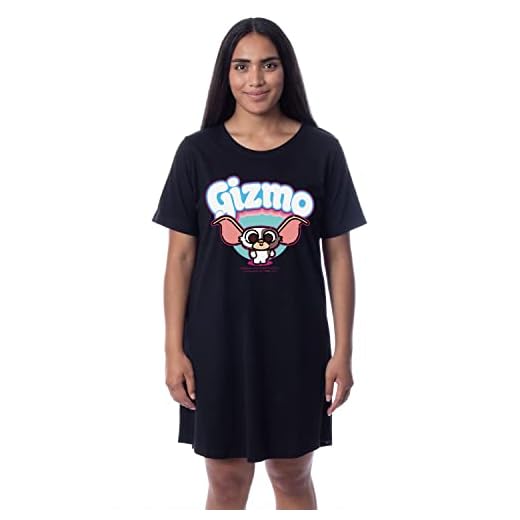 Gremlins - Camisón de pijama para mujer, estilo Chibi, Negro, XXL
