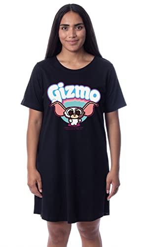 Gizmo pyjama robe Gremlins chemise de nuit femme XL t-shirt long noir chibi