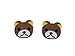 Aretespeluche aretes cabeza de peluche cara oso pardo Mini - hechos a mano pendientes joyería de moda pendientes ecto