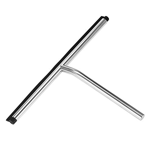 Homdsim Shower Squeegee Wall Hanging Stainless Steel Squeegee Rubber Squeegee Glass Wiper With Hook #TOP4