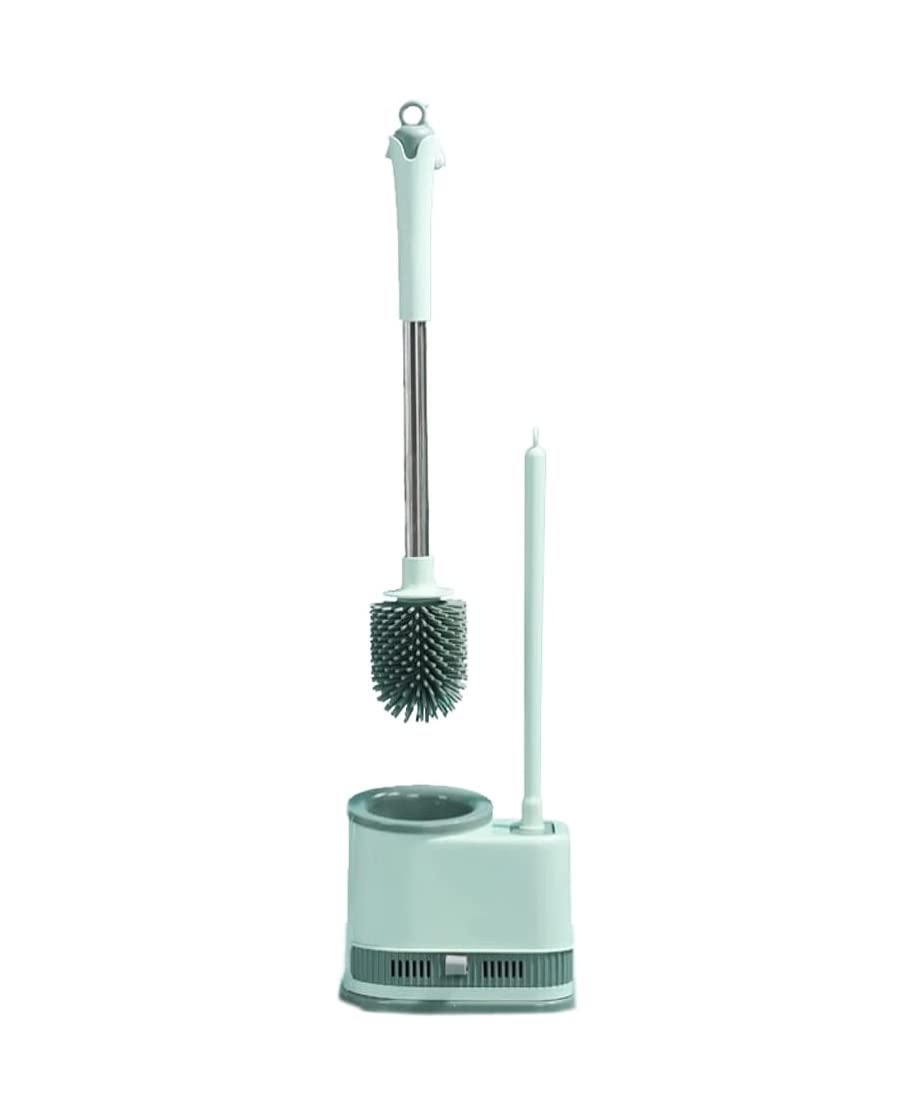Escobilla de Baño Escobillero WC Escobilla WC Escobilla De Inodoro De Silicona Base Desmontable Escobilla De Inodoro De Piso A Techo Y Soporte Para Almacenamiento En El Baño Escobillero de Baño Escobi