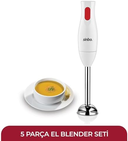 Sinbo SHB-3147 Blender Seti, 3'ü 1 Arada, 350W Turbo Fonksiyonlu Motor, Paslanmaz Çelik Doğrayıcı, El Blenderı, Çırpıcı - Görsel 7