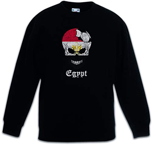 Sweat-shirt enfant imprimé Egypt Football Skull pullover noir manches longues