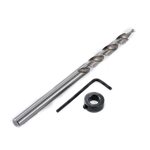 KATUR 9mm Drill Bit Woodworking Countersink Taper Drill Bits,Round Handle Pocket Hole Drill Bit Replacement Twist Step Drill Bit with Depth Stop Collar for Manual Pocket Hole Jig (9mm)