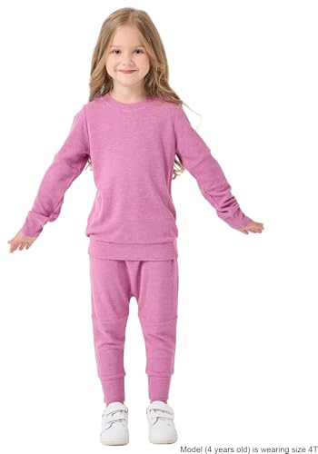 Image of Girls Boys 2-Piece Sweatsuit, Knit Sweatshirt Top & Jogger Pants Clothes Set, Toddler Kids Casual Outfits