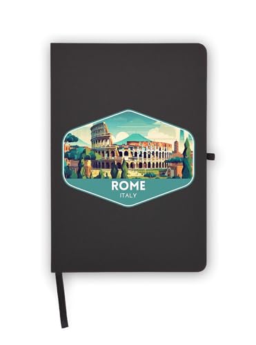 Roma Italia Travel Charm Notebook, pagine bianche, copertina in ecopelle,