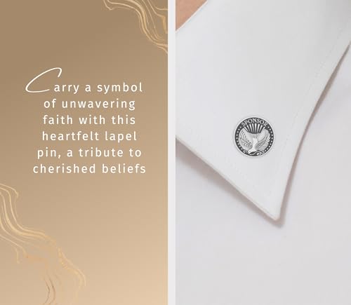 Confirmation Sponsor Pin Card - Coin Style Confirmation Sponsor Lapel Pin with Card, Catholic Emblem with Cross and Dove Design, The Lord's Prayer Card - Set of 3 Items3